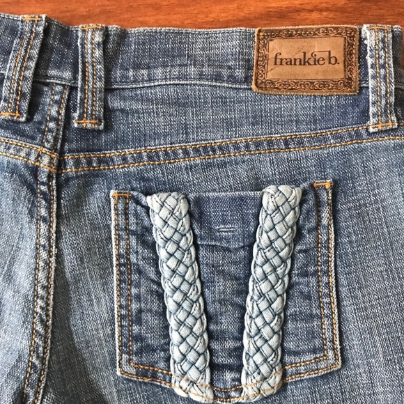 Frankie B Raw‎ Hem Bootcut Jeans w/ Braided Pockets - Picture 1 of 7